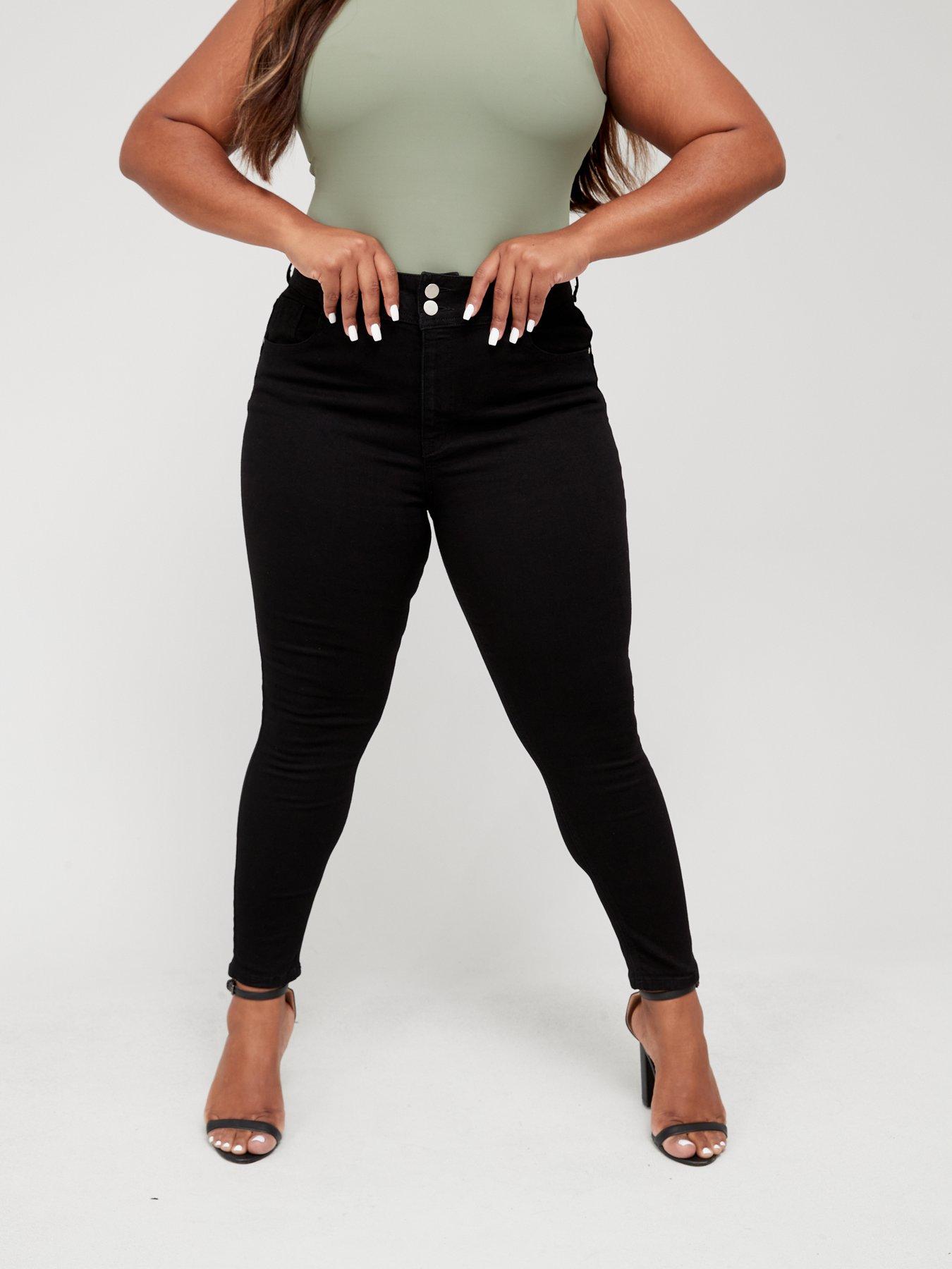 High waisted jeans plus size outlet uk