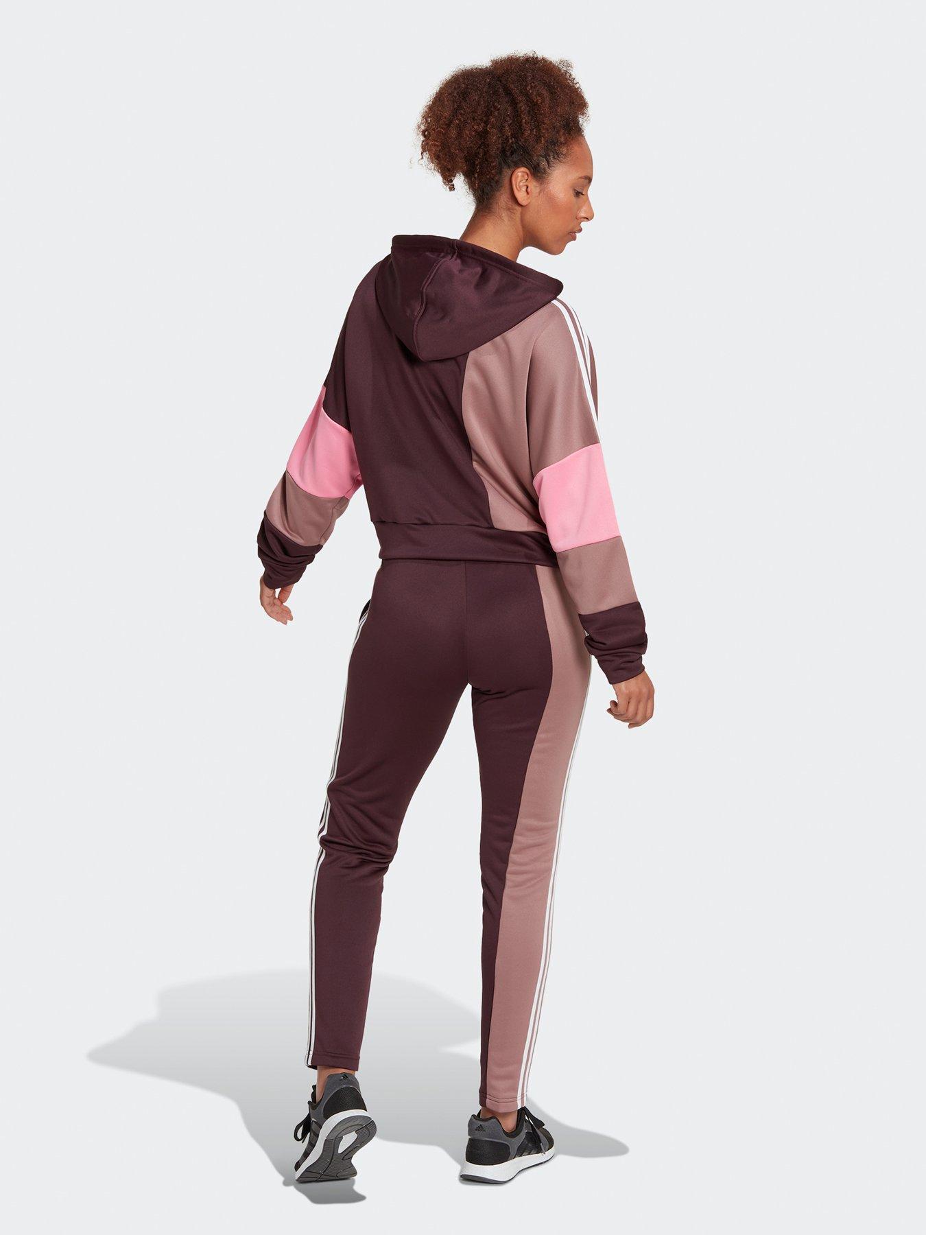 Adidas maroon tracksuit store womens