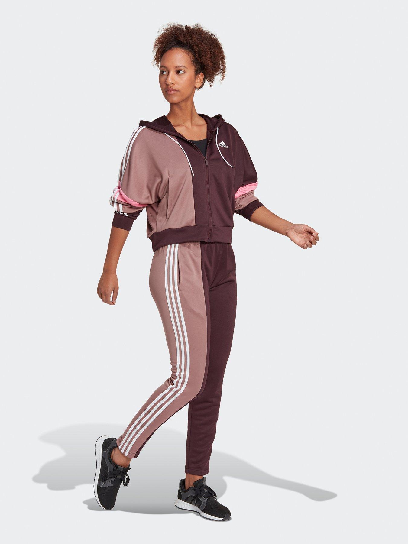 Womens adidas 2024 burgundy tracksuit