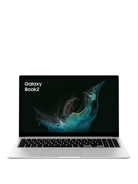 front image of samsung-galaxy-book-2-laptop-156in-fhd-intel-core-i5-8gb-ram-256gb-ssd-silver
