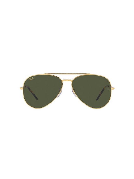 back image of ray-ban-new-aviator-sunglasses-gold