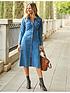  image of sosandar-mid-blue-denim-button-front-midi-dress