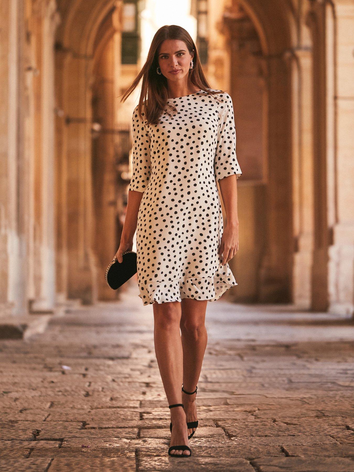 Polka dot outlet shift dress uk