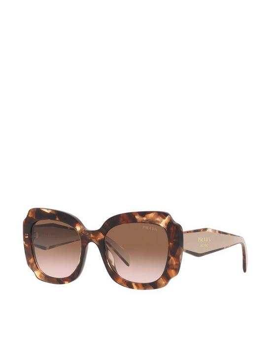 front image of prada-pr16ys-oversized-sunglasses-brown