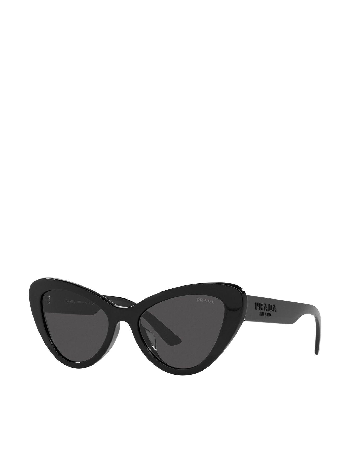 Prada 13ys Cat Eye Sunglasses - Black 