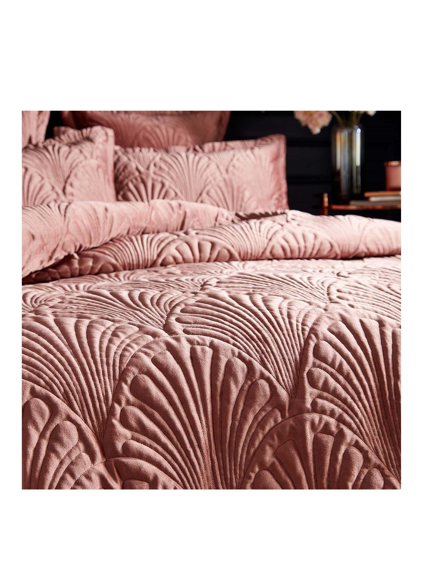 Paoletti Palmeria Trapunta Piumone Matrimoniale 228x218 Cm Blu Navy - Velluto Ricamato E Retro Cotone