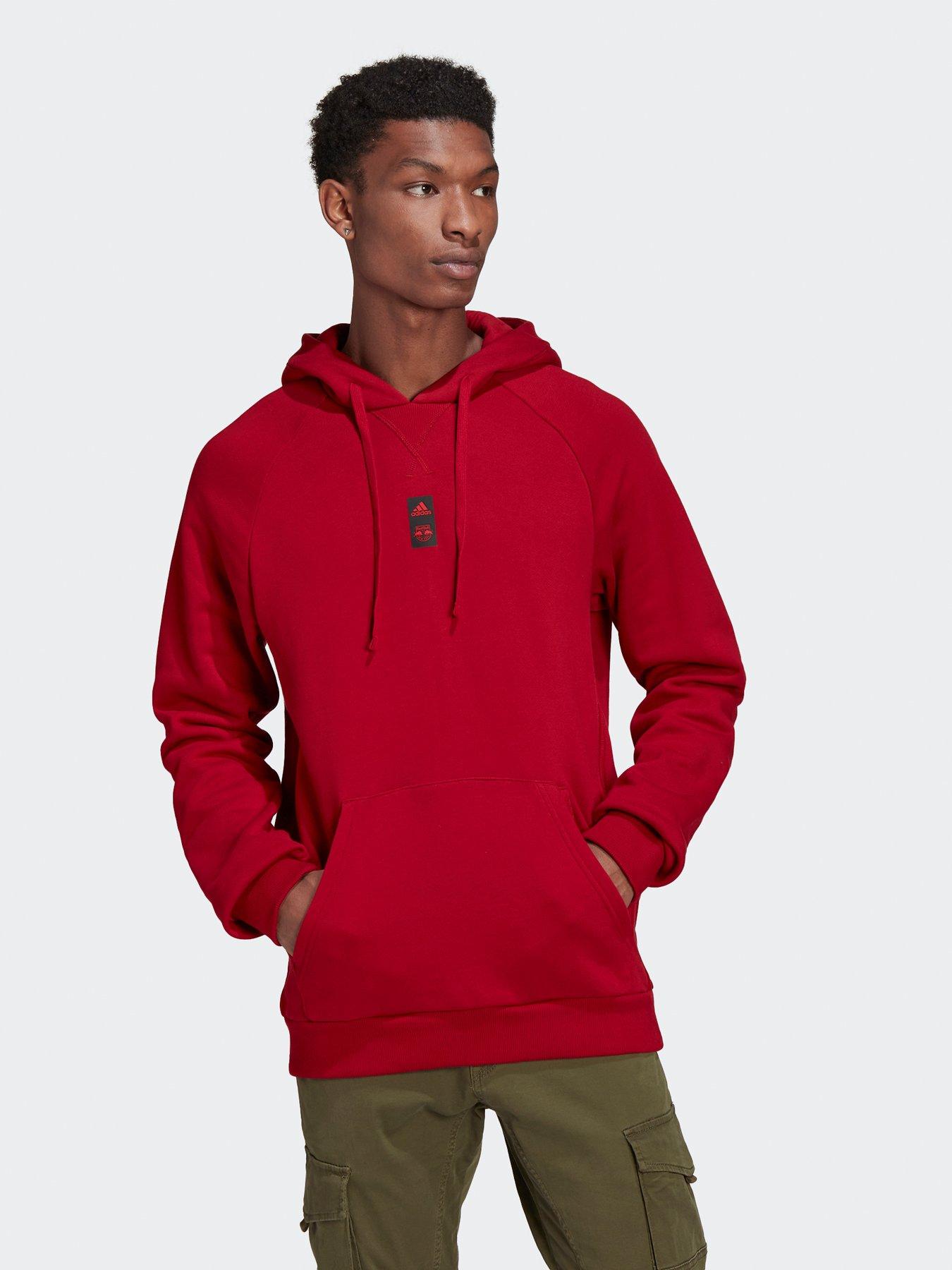 adidas red hooded sweatshirt