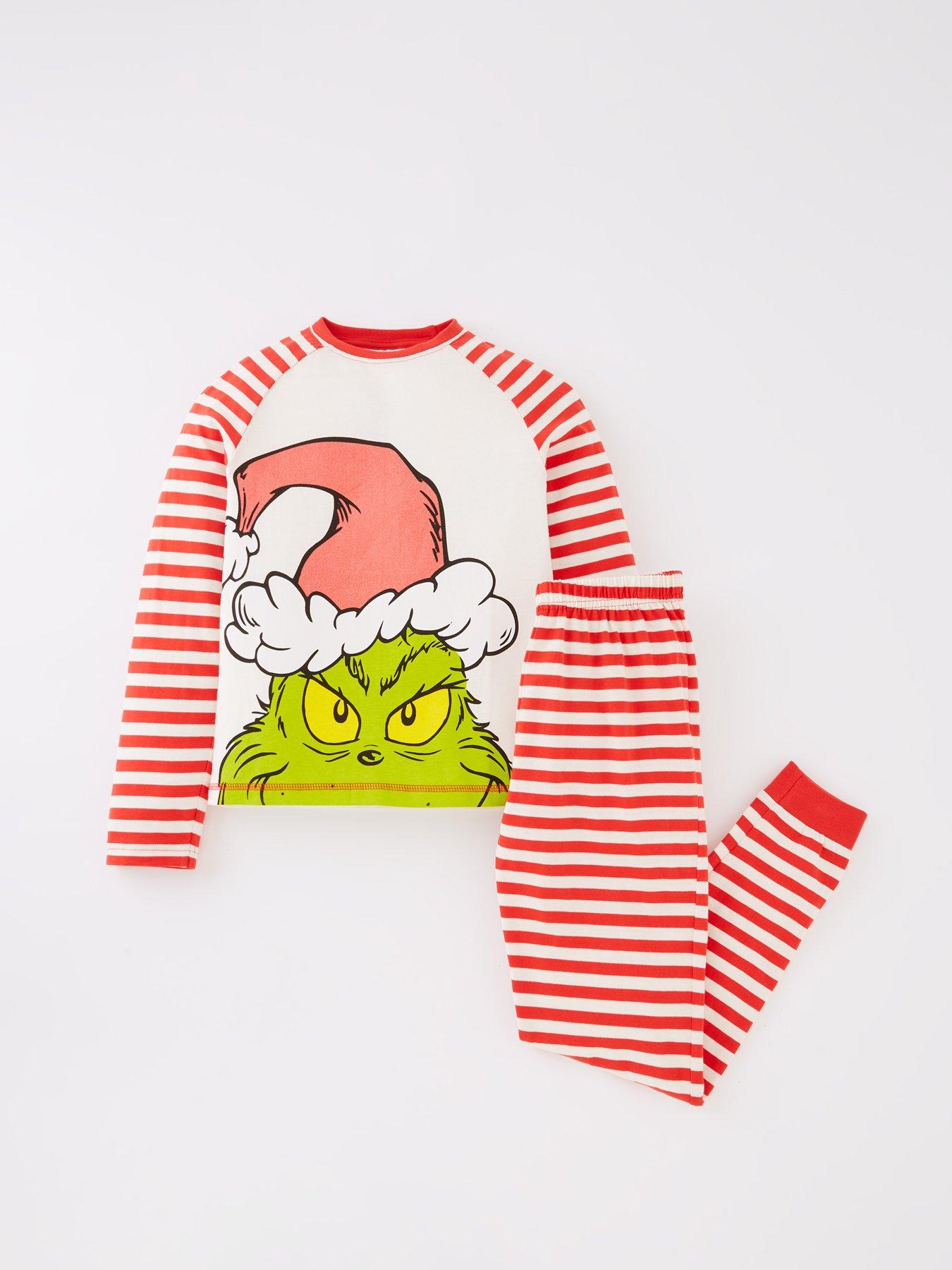 Unisex Kid s Grinch Matching Family Christmas Pyjamas Red