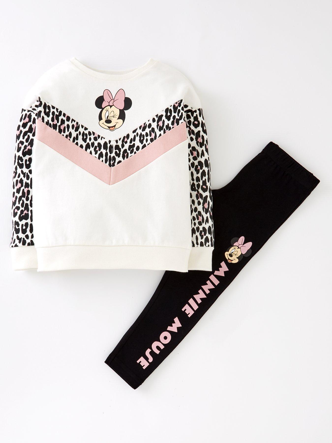Minnie Mouse Girls Minnie Mouse Animal Chevron Tracksuit Ecru very