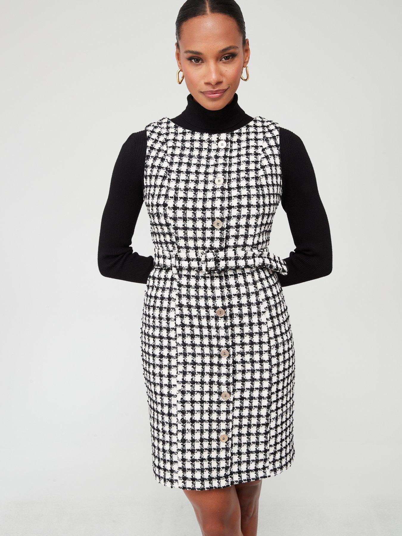 black pinafore dress ladies