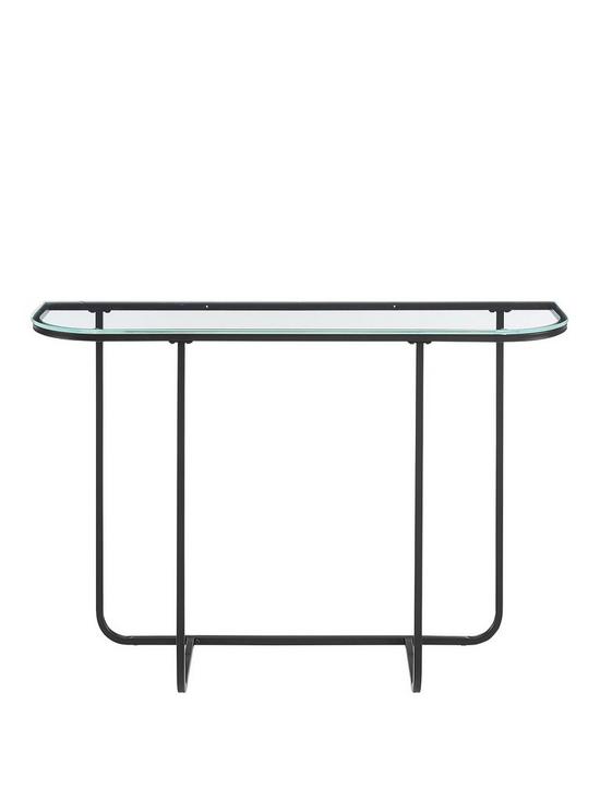stillFront image of lisburn-designs-bexley-curved-glass-topnbspentry-table-black