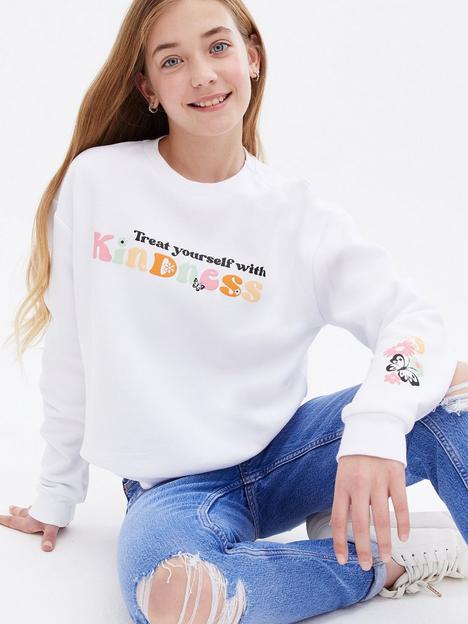 new-look-915-girls-white-logo-kindness-sweatshirt