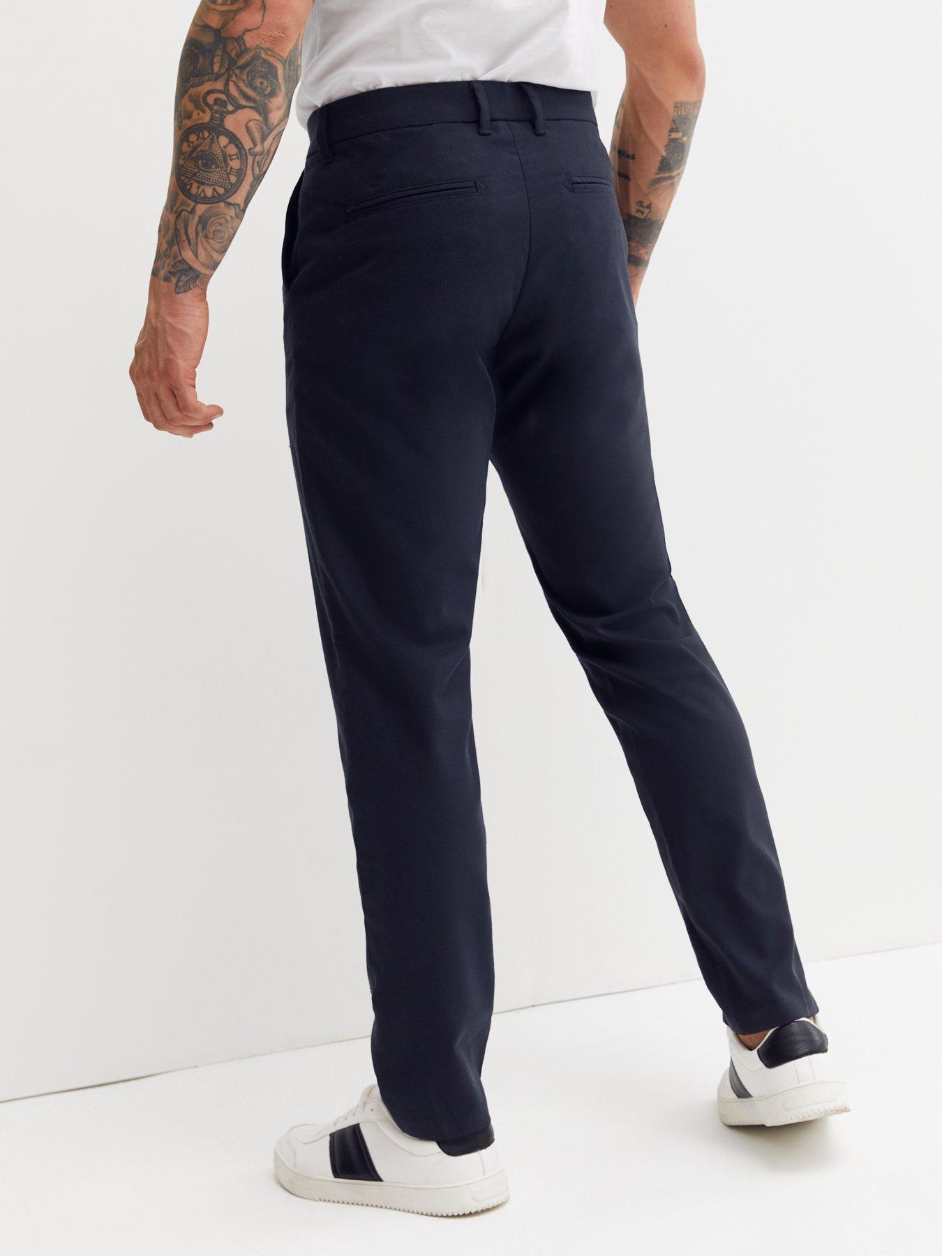 New Look Navy Mid Rise Slim Suit Trousers | very.co.uk