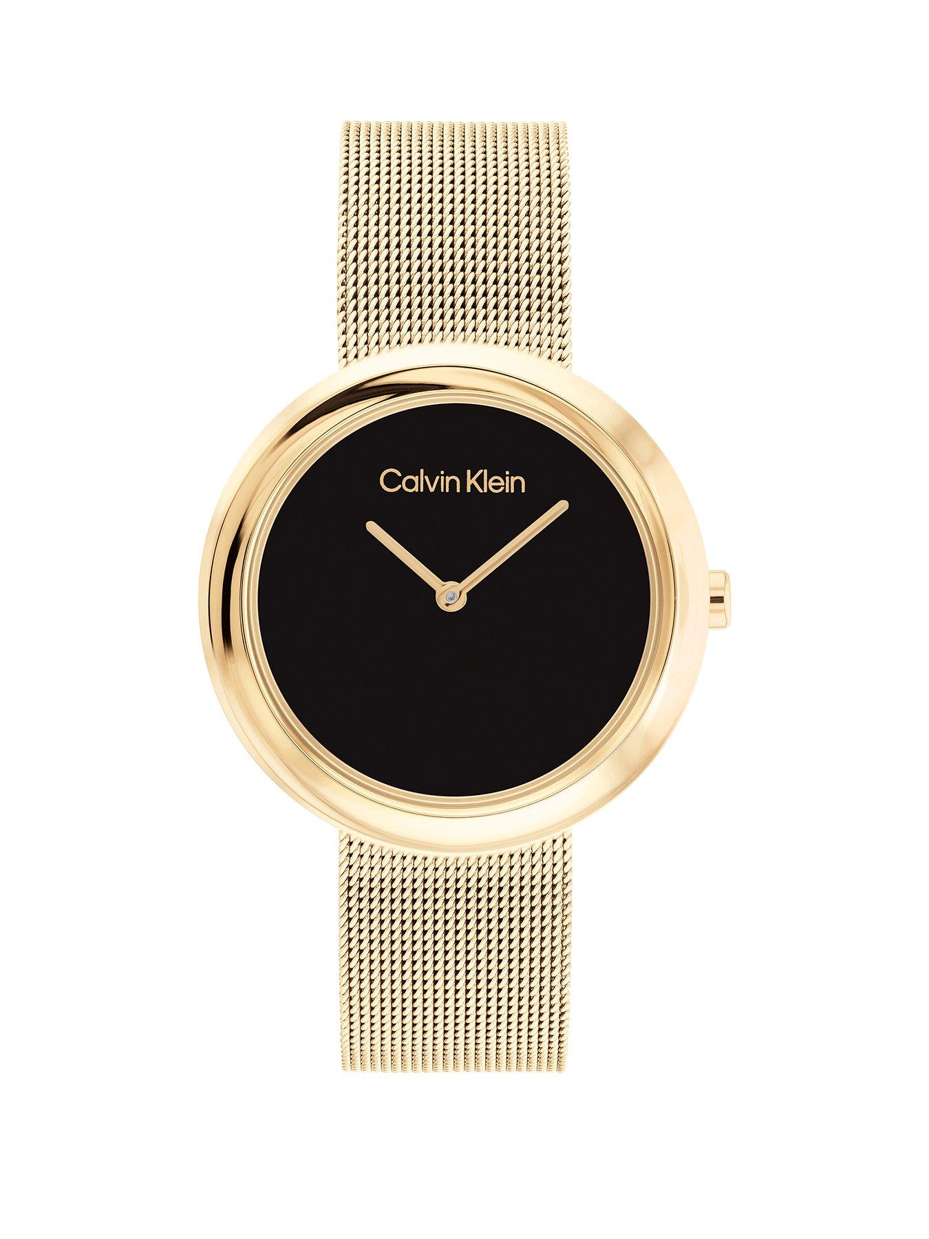 Product photograph of Calvin Klein Twisted Bezel Womens Watch from very.co.uk