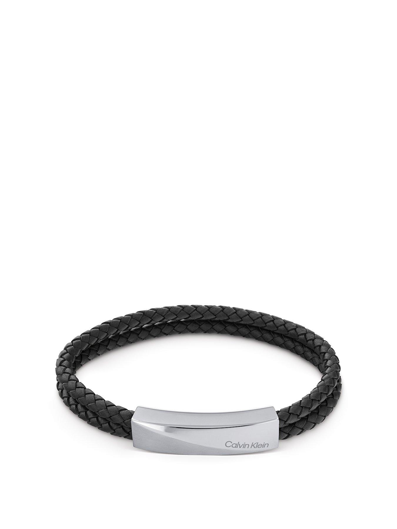 Product photograph of Calvin Klein Wrapped Amp Braided Mens Bracelet - Multi from very.co.uk