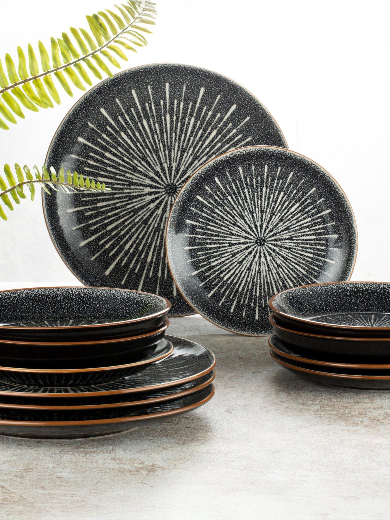 WATERSIDE Starburst Reactive 12-Piece Dinner Set
