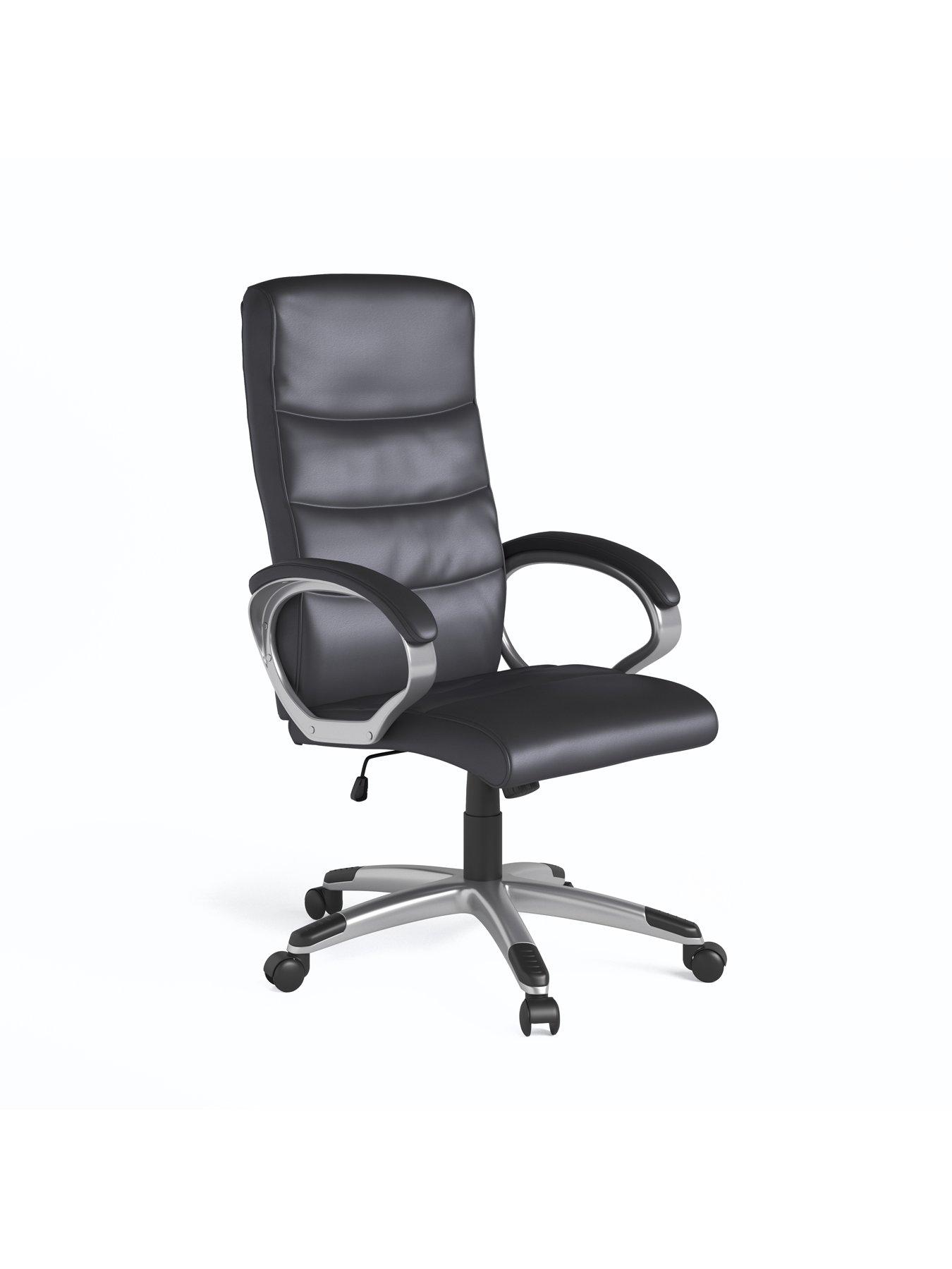 undefined Hampton Leather Office Chair - Black