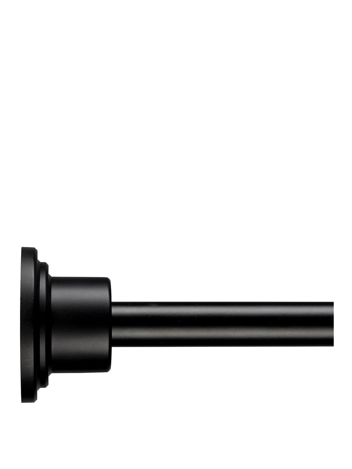 Product photograph of Croydex Stick Lsquo N Rsquo Lock Adjustable Aluminium Shower Rod In Matt Black from very.co.uk