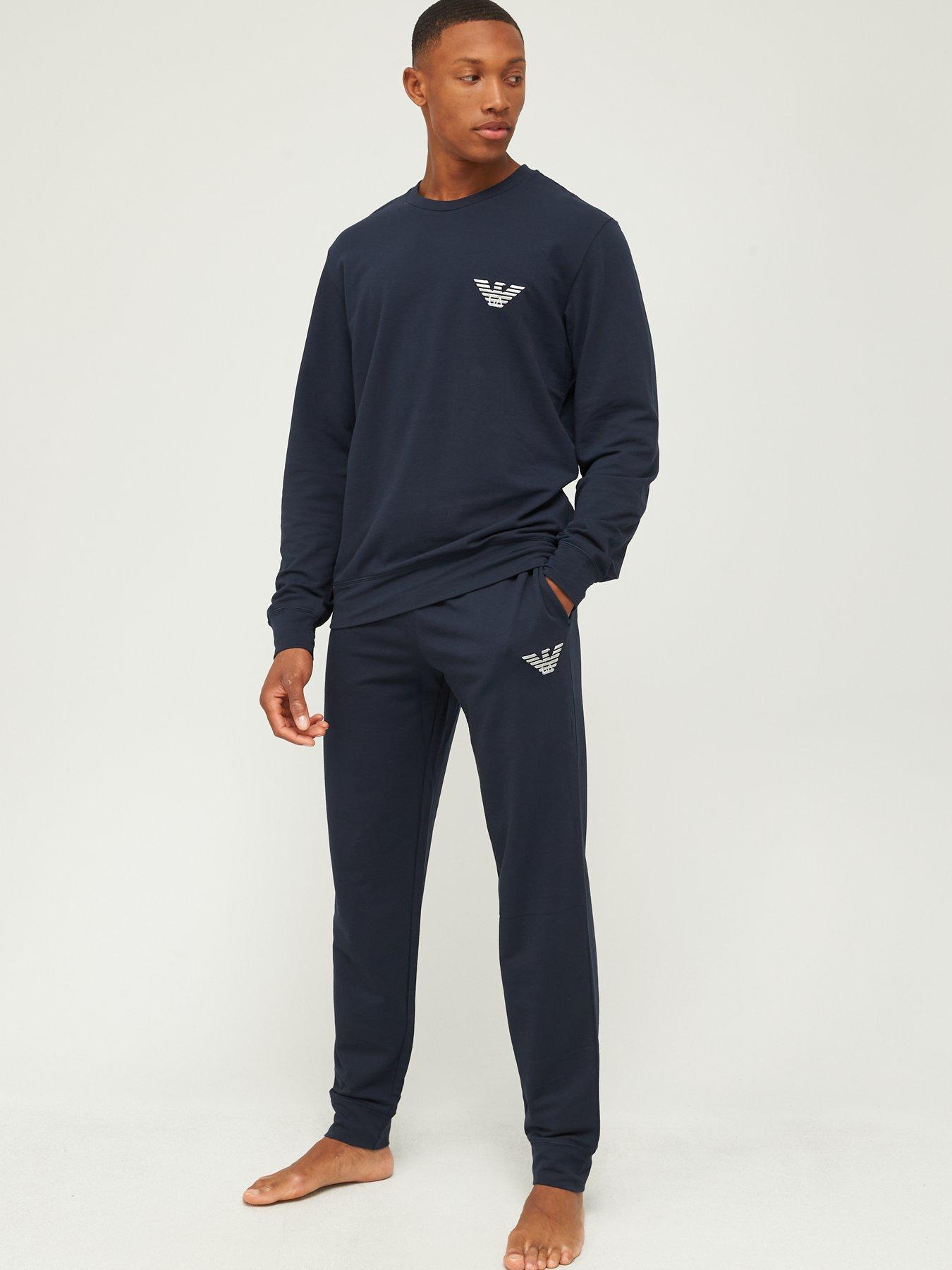 emporio armani lightweight lounge set navy