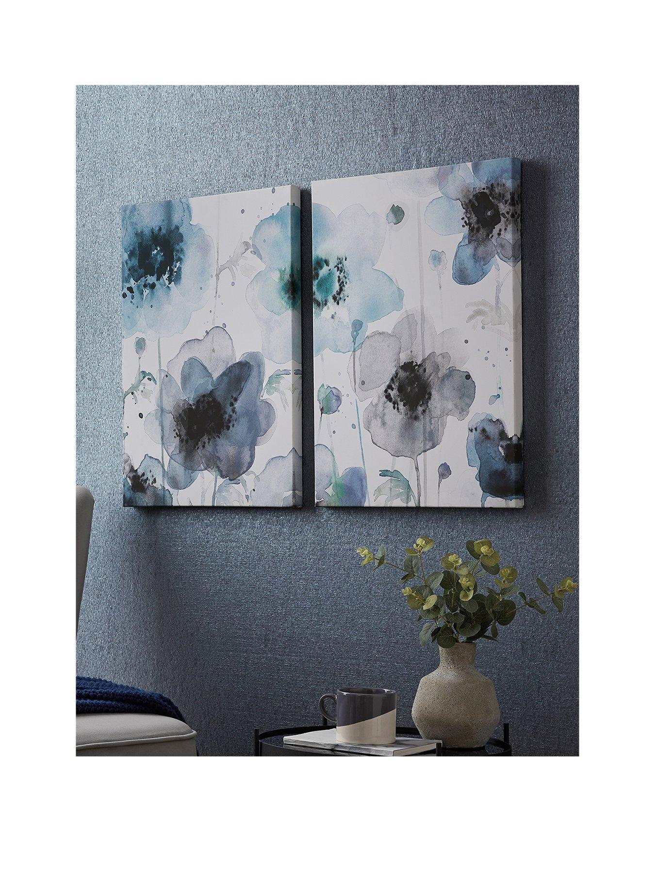 Product photograph of Art For The Home Painterly Poppies Canvas from very.co.uk