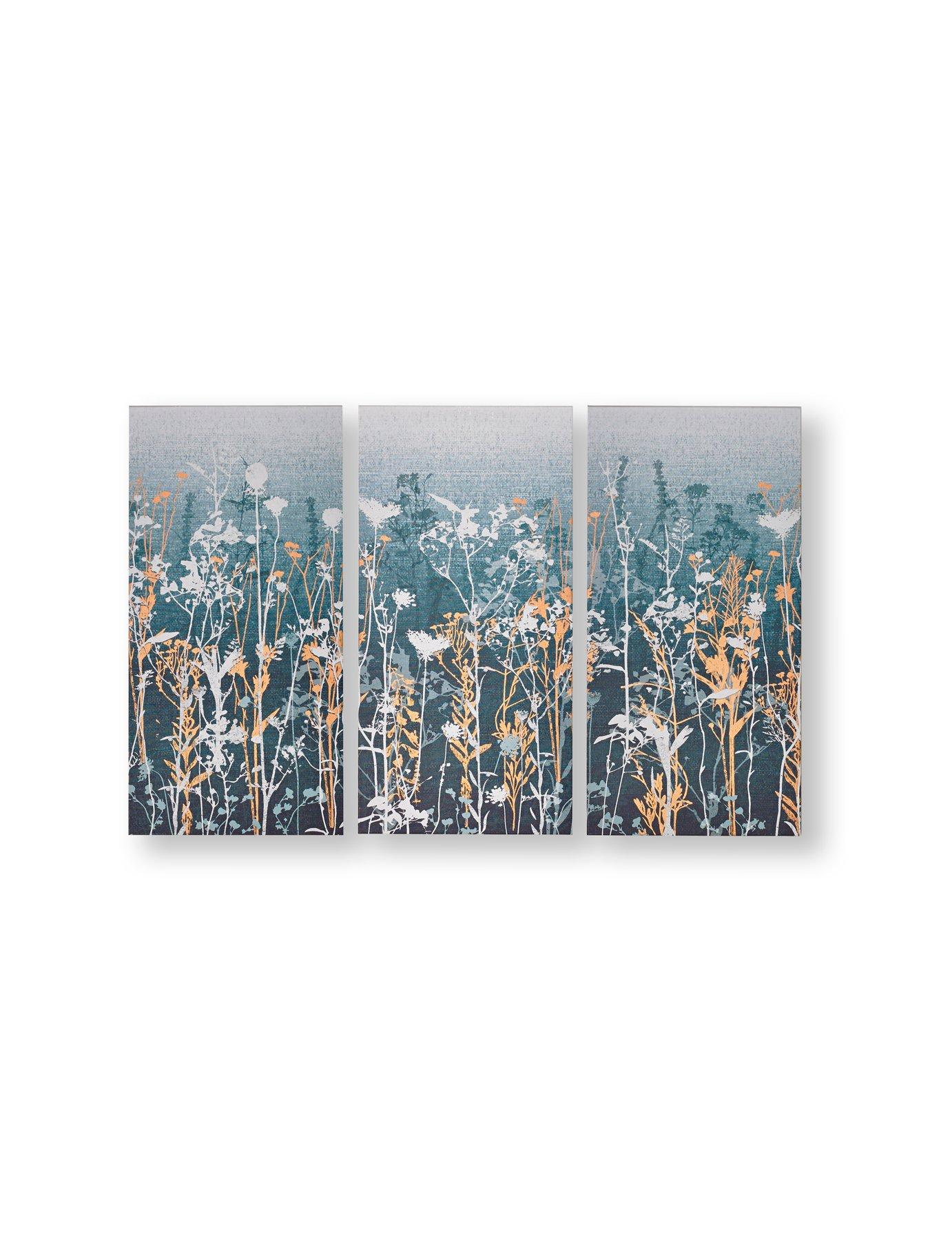 Image 2 of 3 of Art For The Home Wildflower Meadow Set 3 Canvas