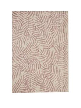 Product photograph of Fern Flatweave Indoor Outdoor Rug - Pink from very.co.uk