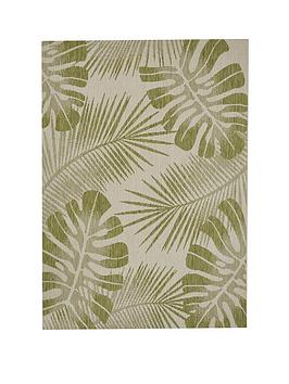 Product photograph of Green Leaves Flatweave Indoor Outdoor Rug 160x230 from very.co.uk