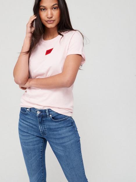 hugo-cotton-slim-fit-red-label-t-shirt-pink