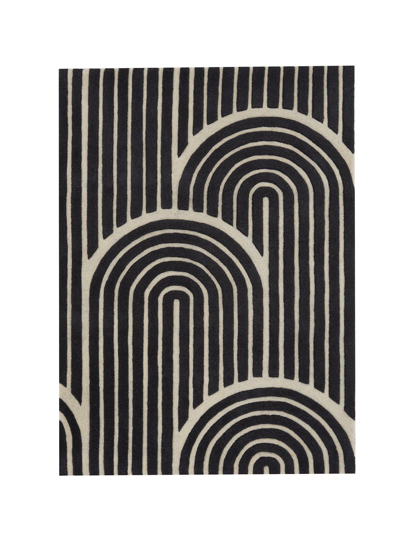 Product photograph of Mono Arch Carved Rug from very.co.uk