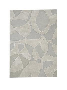 Product photograph of Sanctuary Silver Wool Rug from very.co.uk