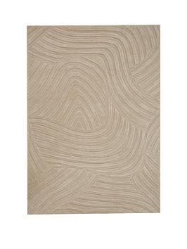 Product photograph of Sanctuary Carved Lines Wool Rug from very.co.uk