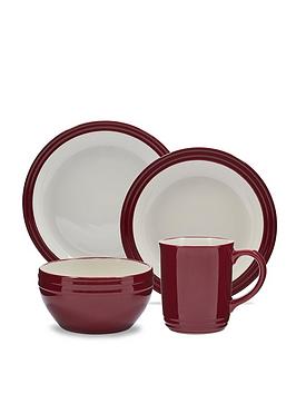 Tower Barbary  Oak Foundry Bordeaux Red 16 Piece Dinner Set