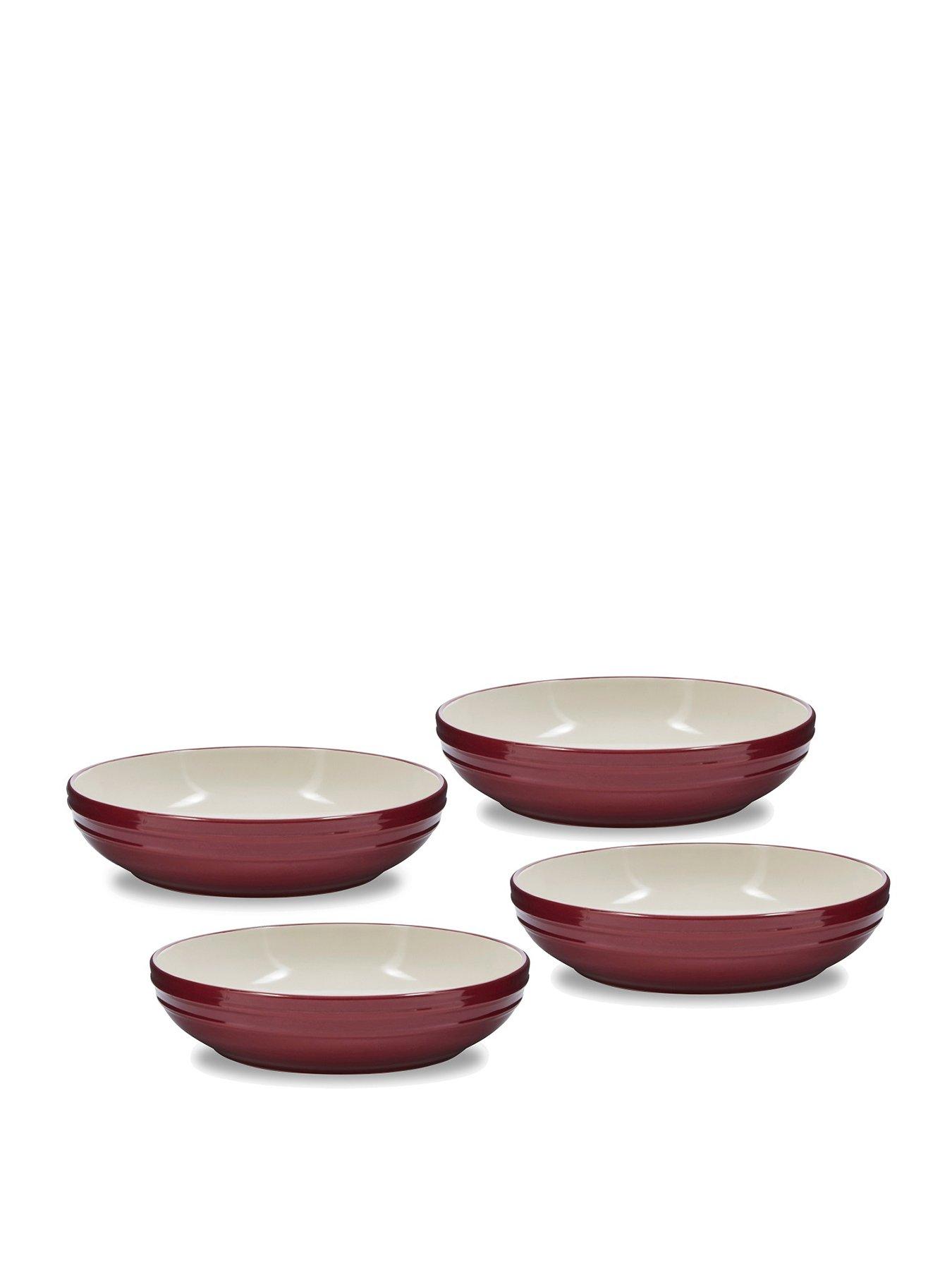 Product photograph of Tower Barbary Amp Oak Foundry Bordeaux Red 4 Piece Pasta Bowl Set from very.co.uk
