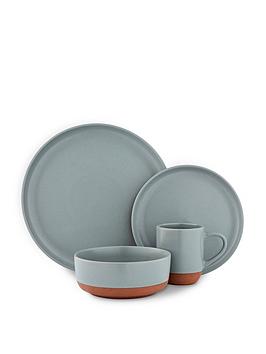 Product photograph of Tower Barbary Amp Oak Verona Slate 16 Piece Dinner Set from very.co.uk