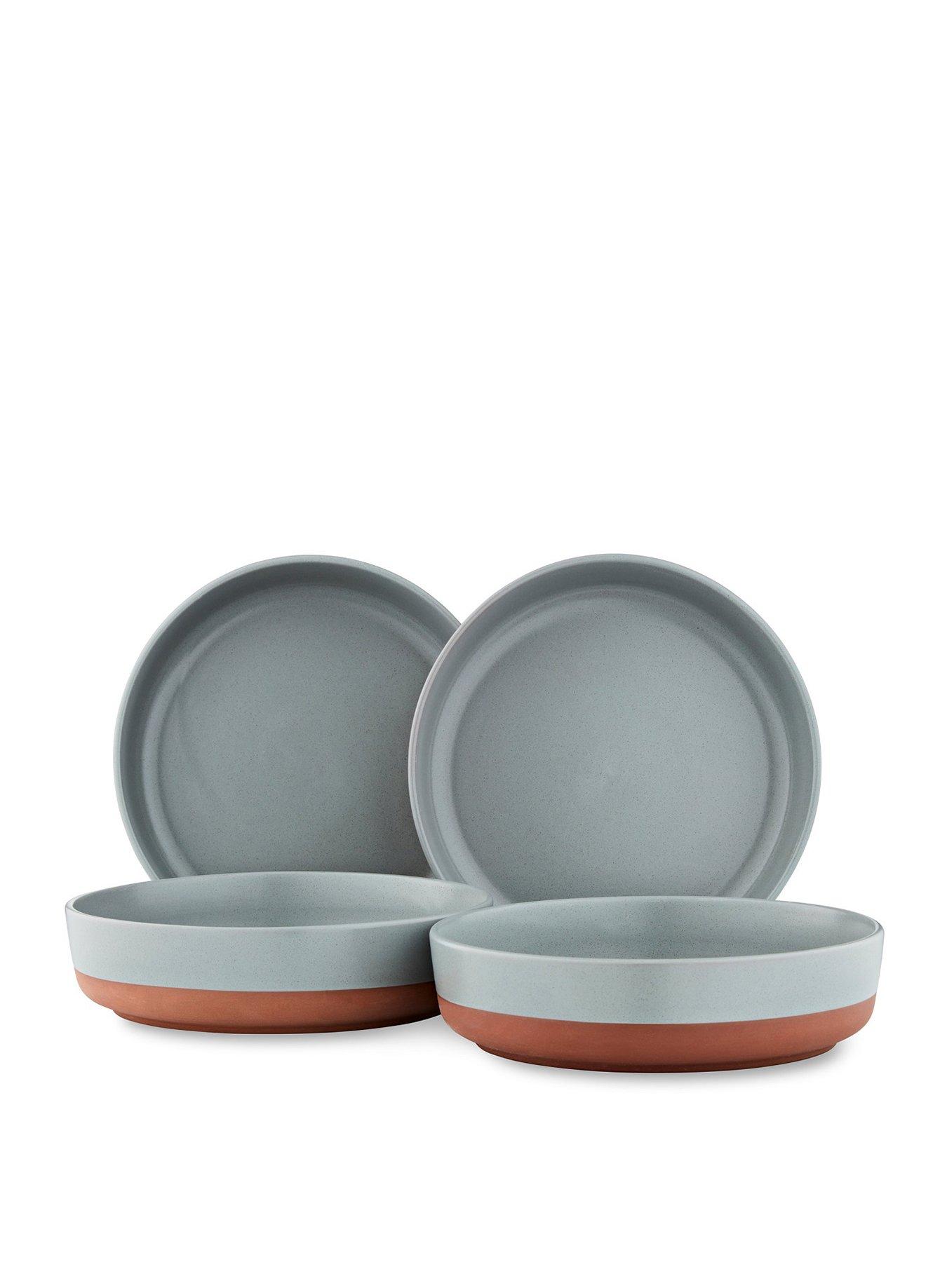 Product photograph of Tower Barbary Amp Oak Verona Slate 4 Piece Pasta Bowl Set from very.co.uk