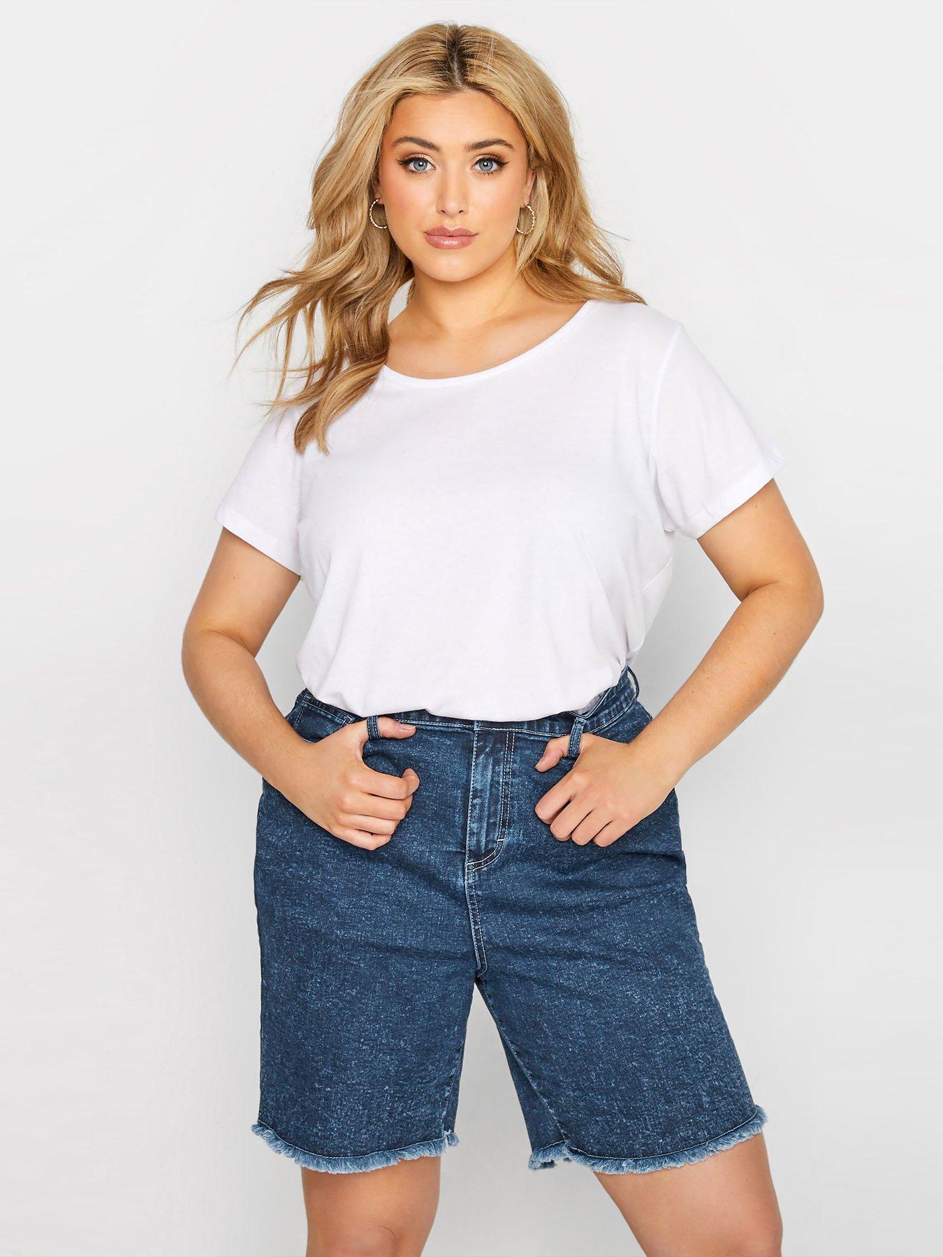 plus size denim shorts uk