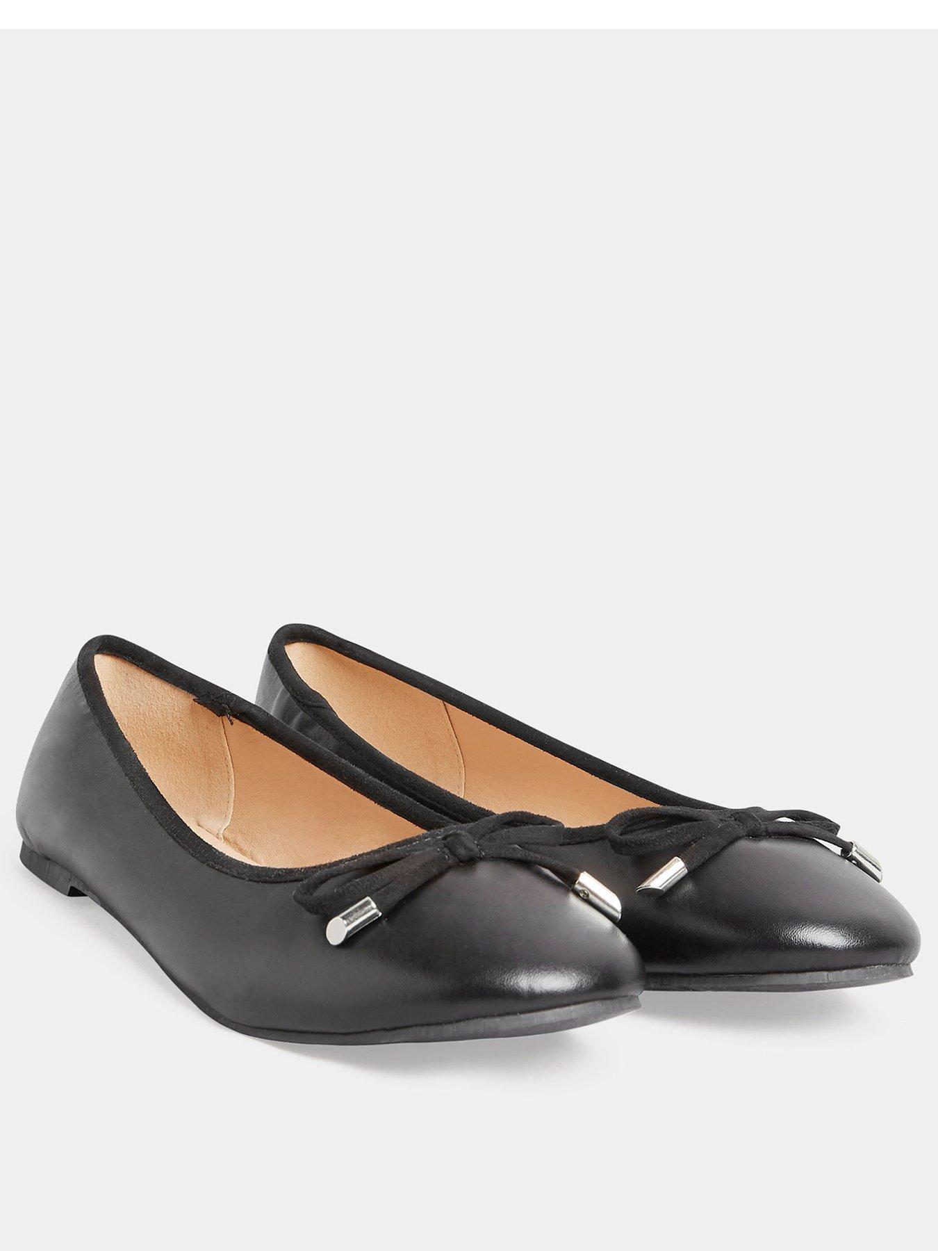 Long Tall Sally Ballerina Pumps, Black, Size 13, Women