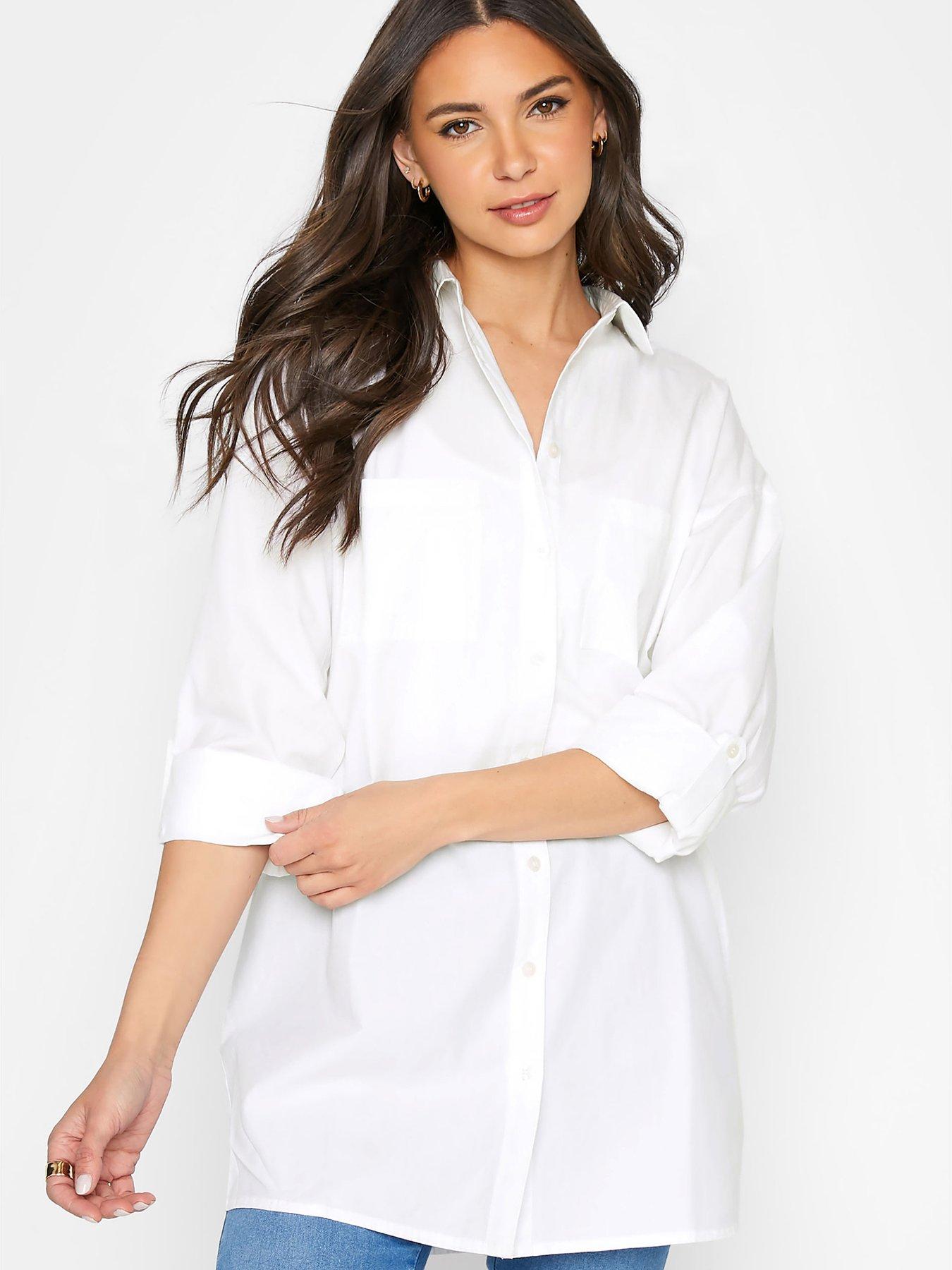 Long Tall Sally Cotton Oversized Shirt - White