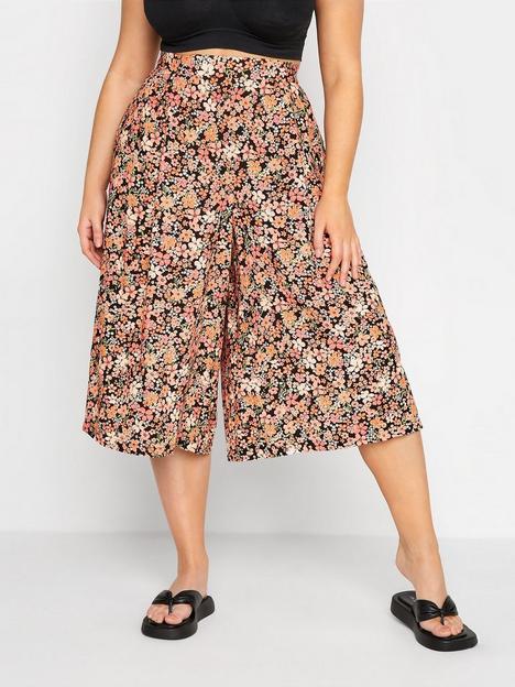 yours-clothing-spun-viscose-culotte-floral