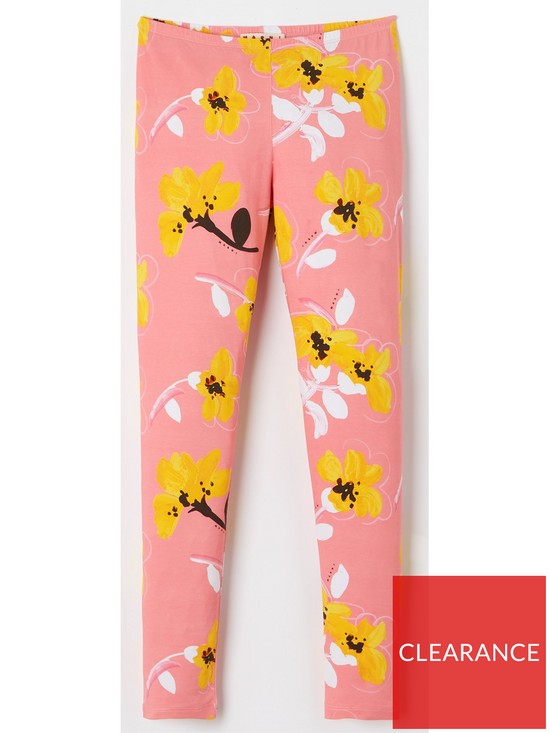 front image of marni-girl-floral-leggings-pink