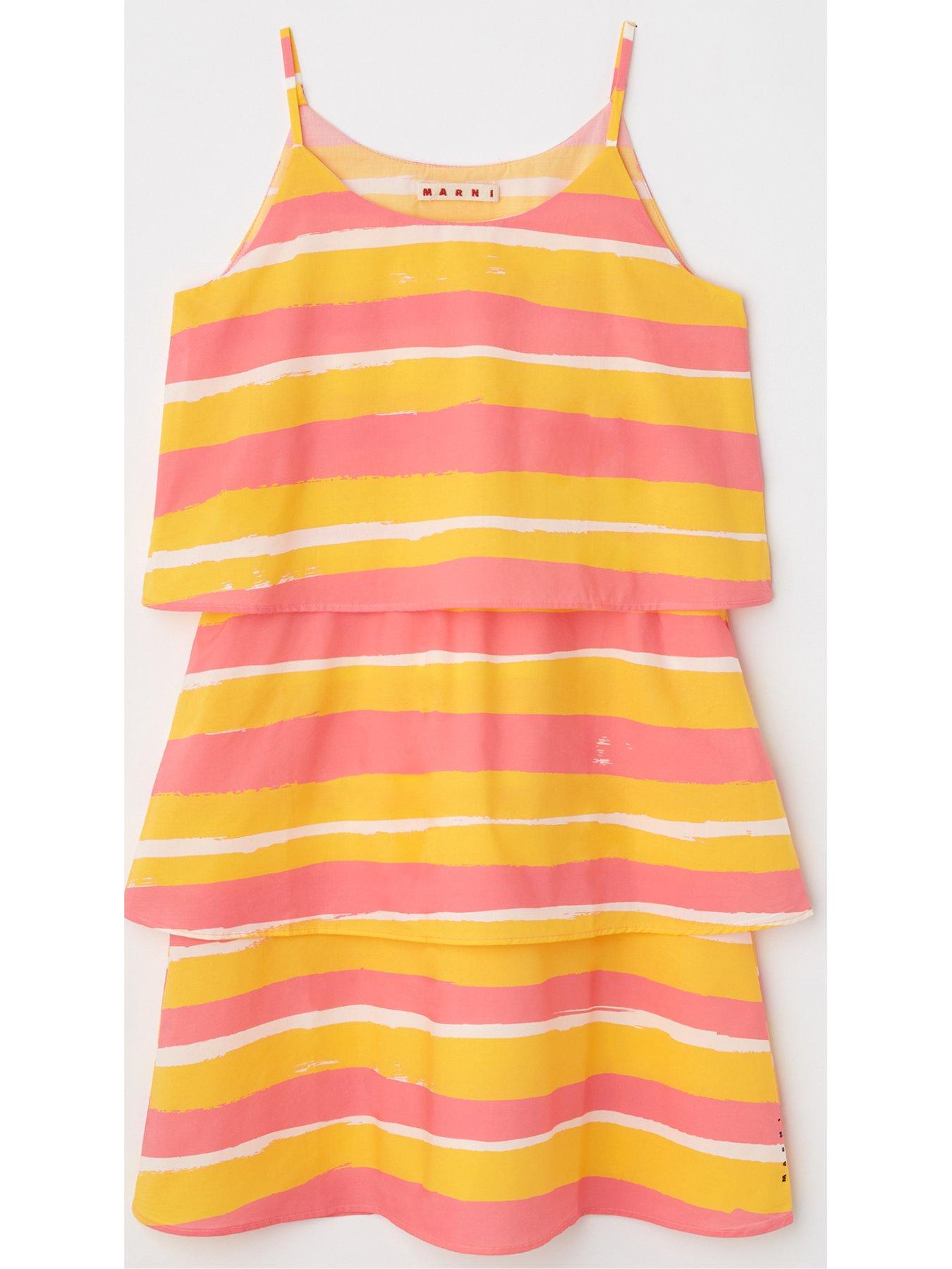 marni-kids-stripe-tier-dress-pinkyellow