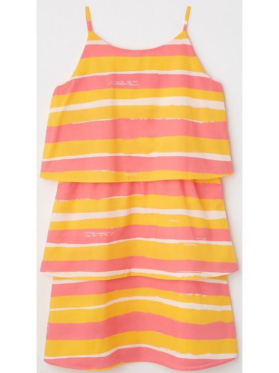 stillFront image of marni-kids-stripe-tier-dress-pinkyellow