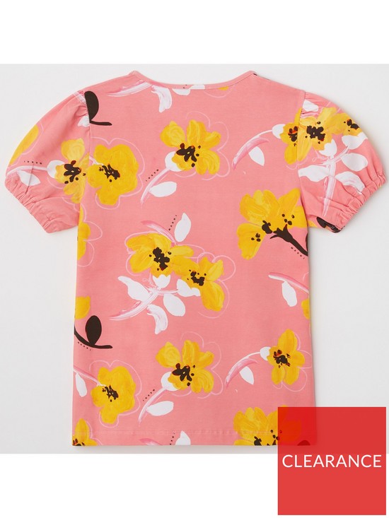 stillFront image of marni-kids-floral-t-shirt-pink