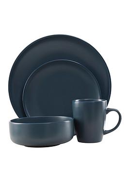 Premier Housewares Blue 16-Piece Stoneware Dinner Set