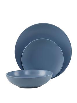 Product photograph of Premier Housewares Blue 12-piece Stoneware Dinner Set from very.co.uk