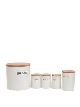 Product photograph of Premier Housewares Cream 5 Piece Kitchen Storage Set from very.co.uk
