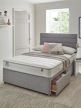 Product photograph of Airsprung Emme Memory Divan With Mattress Options - Grey from very.co.uk