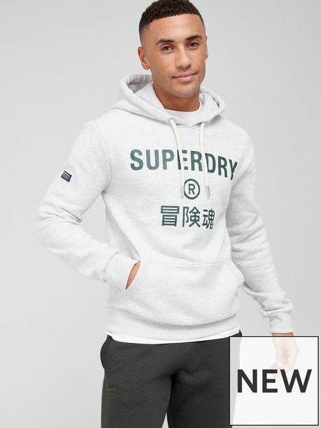 superdry-vintage-corp-logo-marl-hoodie-grey