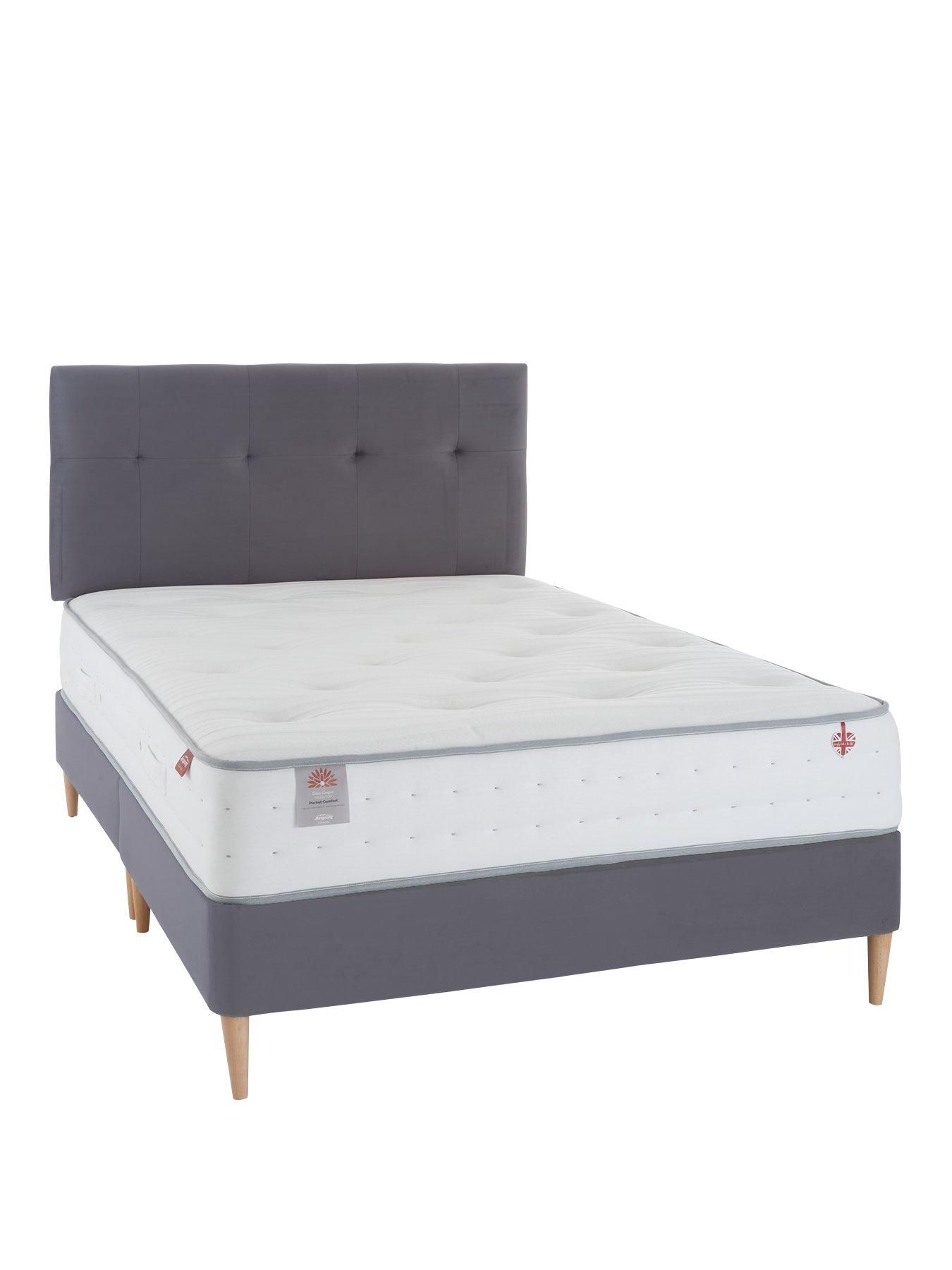 Product photograph of Airsprung Viva 1000 Pocket Comfort Bed Mattress - Grey from very.co.uk