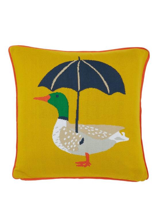 front image of joules-ducks-march-100-cotton-cushionnbsp